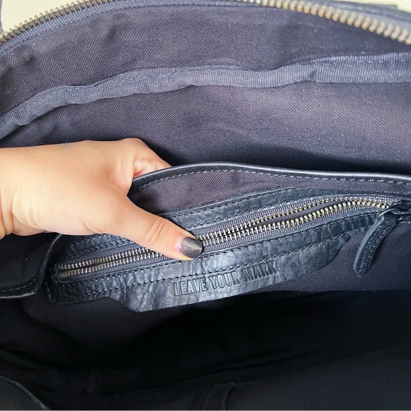 RUSTICO • Surveyor Messenger Bag black leather briefcase laptop shoulder black - Picture 9 of 16